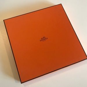 Hermes Scarf Box with tissue and ribbon